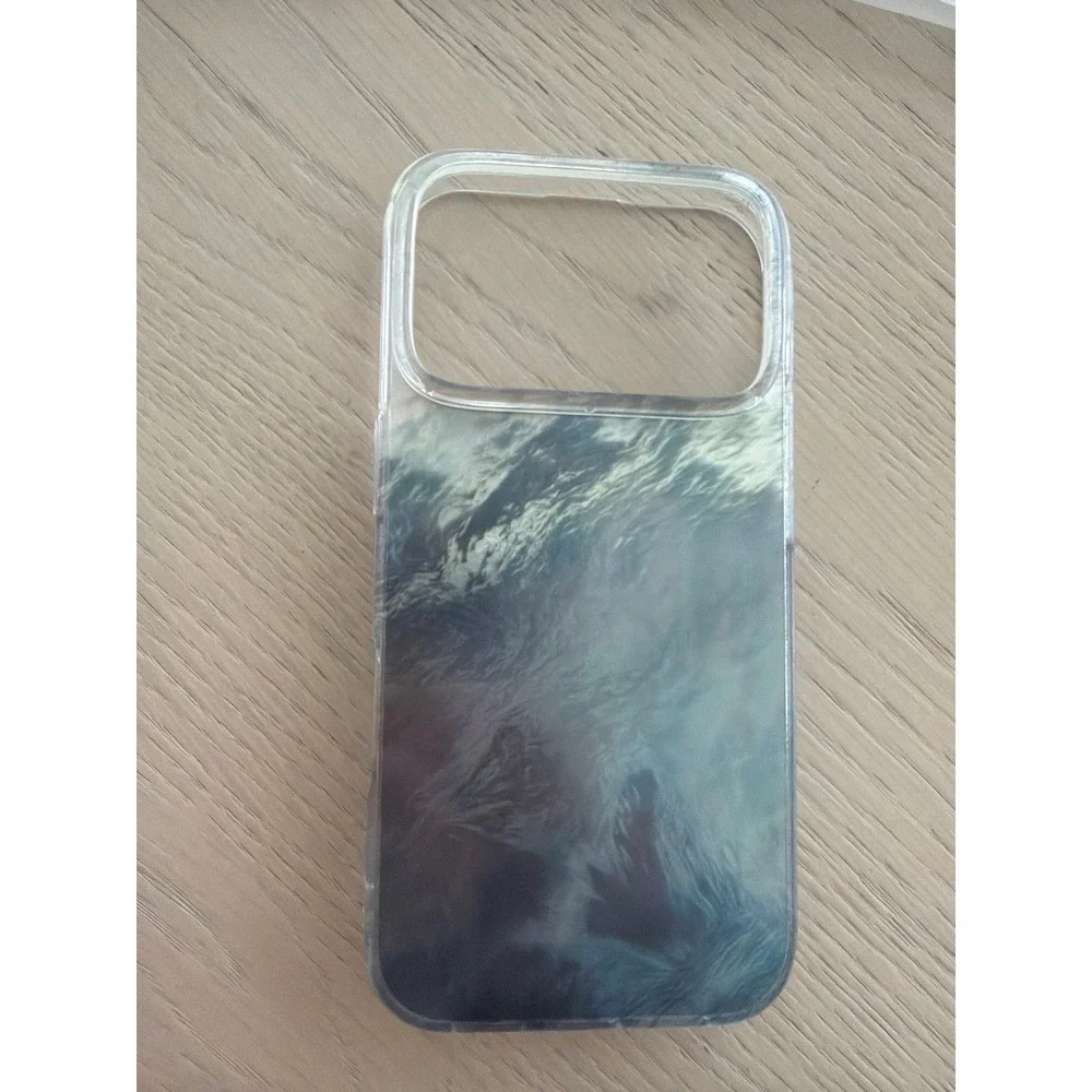 iPhone 17 Pro Clear Blue Metallic Ice Texture Phone Case New